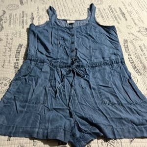 Woman’s short romper not new no tags color wash blue size L